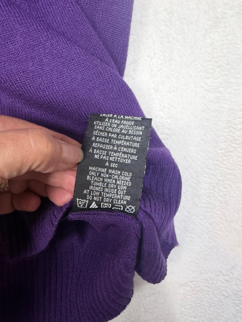 NWD Turtleneck Sweater Womens Size XL Purple Knit Quiet Luxury Career - Picture 8 of 9